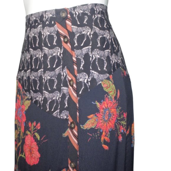 Free People Women's Boho Safari Long Skirt Size 0 - Picture 6 of 8